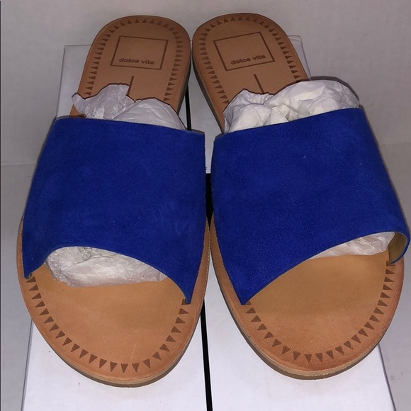 NWT Dolce Vita Javier Blue Suede Sandals, Size 7.5 - Picture 3 of 7